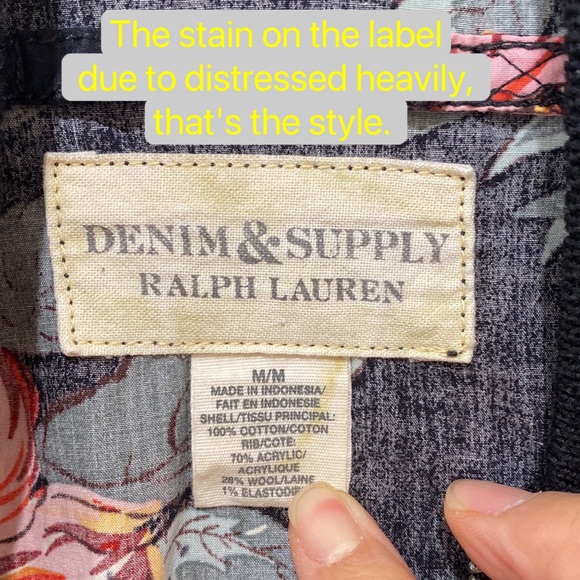 Ralph Lauren Denim & Supply Floral Bomber Jacket Size M - Picture 10 of 11